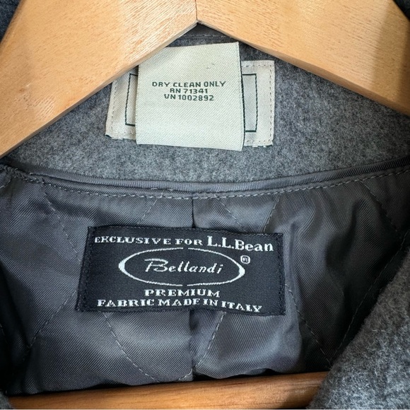 LL Bean Coat Size 8 Womens Gray Bellandi Wool Peacoat Italian Classic Nautical - Picture 4 of 13